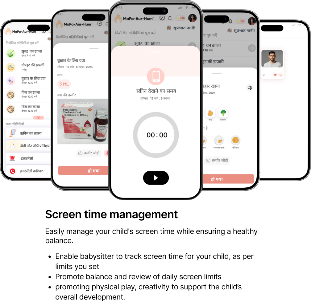 Screen time management dashboard tracking children's device usage for healthy digital balance
